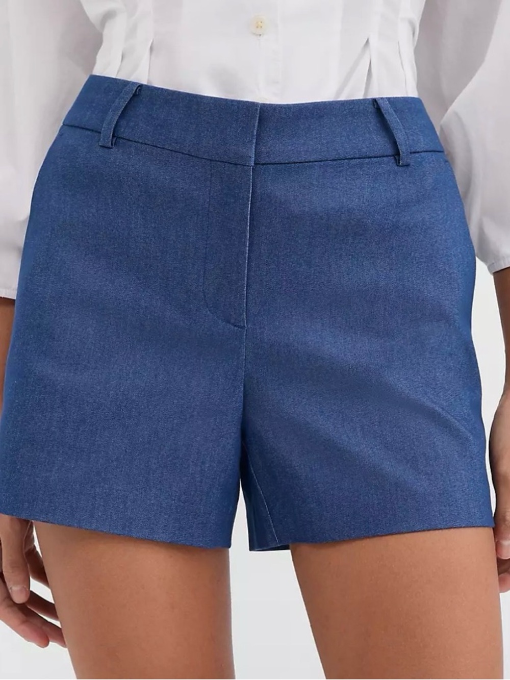 LOFT Sky Chambrey Tailored High-Rise Shorts